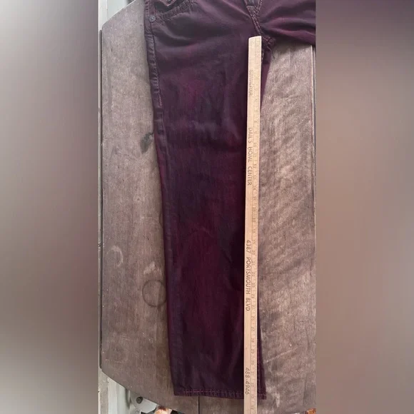 True Religion Ricky Straight Mens Jeans Burgundy Sz 34 Heavy 90s Skateboard